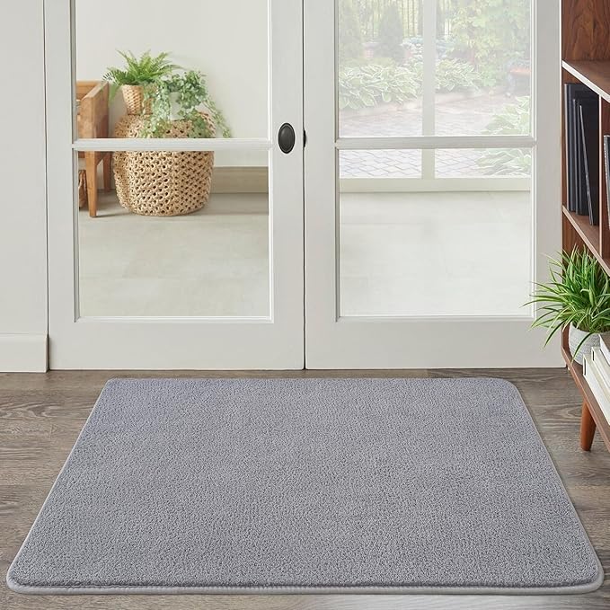 Keeko 2x3 Grey Area Rugs for Bedroom Living Room, Soft Modern Indoor Throw Rugs by Keeko