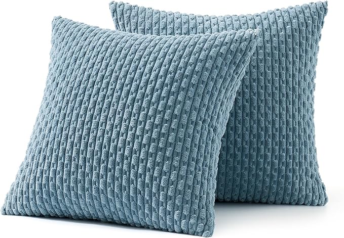 MIULEE Pack of 2 Decorative Throw Pillow Covers 18x18 Inch Soft Boho Striped - Image 6