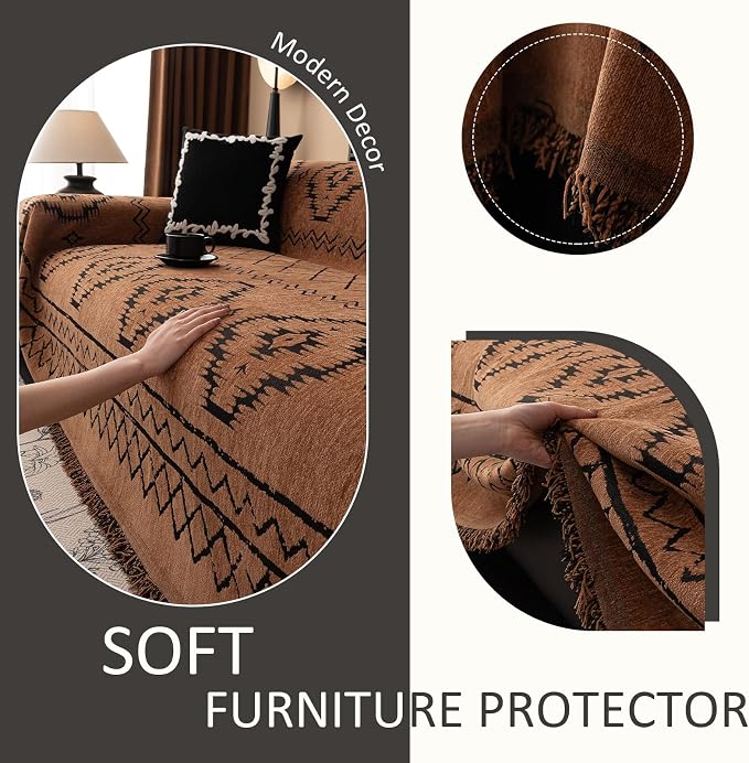 VClife Bohemian Sofa Covers Chenille Couch Cover - Image 6