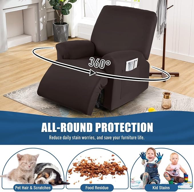 TAOCOCO Stretch Recliner Couch Covers 3-Pieces Style Recliner Chair Covers - Image 5