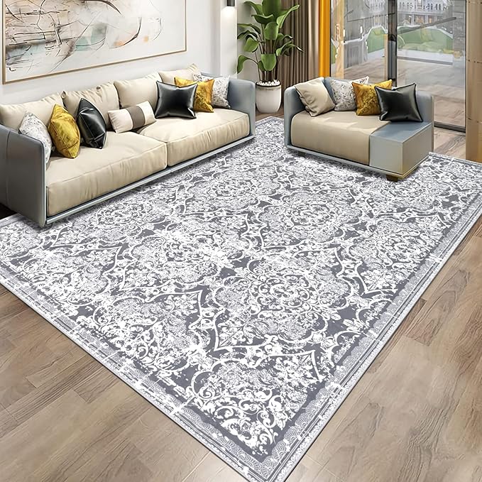 Vaukki Living Room Rug, Vintage Shaggy Soft Laundry Rug, Non Slip Kitchen Area by Vaukki