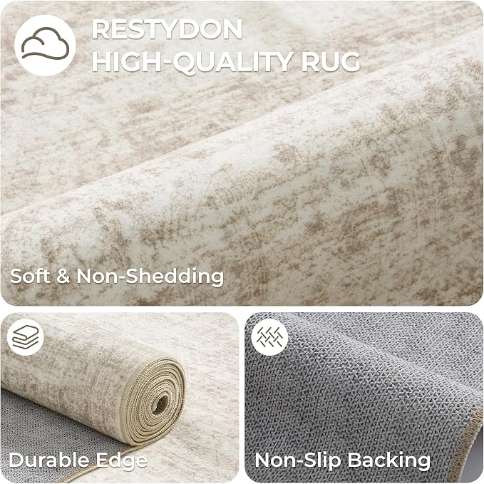 3x4 Washable Area Rug for Entryway, Soft Kitchen Rugs Non Slip for Dining Room - Image 7