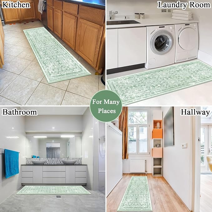 Vaukki Hallway Runner Rug, Vintage Shaggy Soft Laundry Rug Runner, Non Slip - Image 3