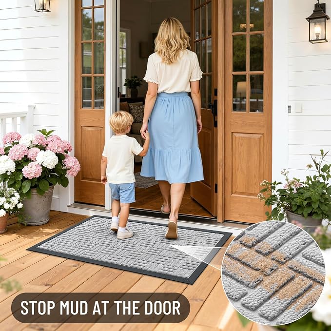 OLANLY Front Door Mat Outside Entrance 71x23, Heavy Duty Sturdy Natural Rubber - Image 7