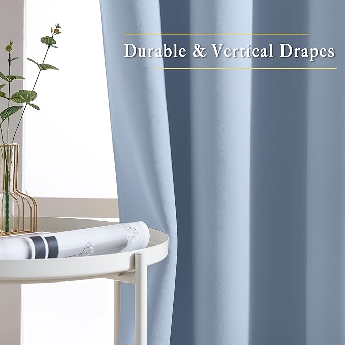 NICETOWN Vintage Blue Doorway Curtains 78 inches Long - Image 5