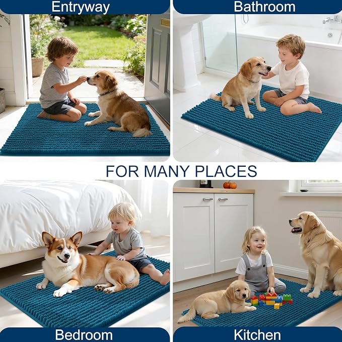 OLANLY Dog Door Mat for Muddy Paws 47x24, Ultra Absorbent Chenille Mud Doormat - Image 8
