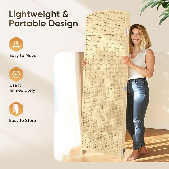 JOSTYLE Room Divider Panel, 6FT Privacy Wall Divider Screen - Image 5
