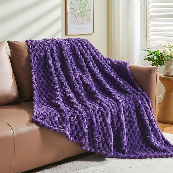 NEWCOSPLAY Super Soft Twin Blanket Purple Premium Silky Flannel Fleece 3D - Image 8