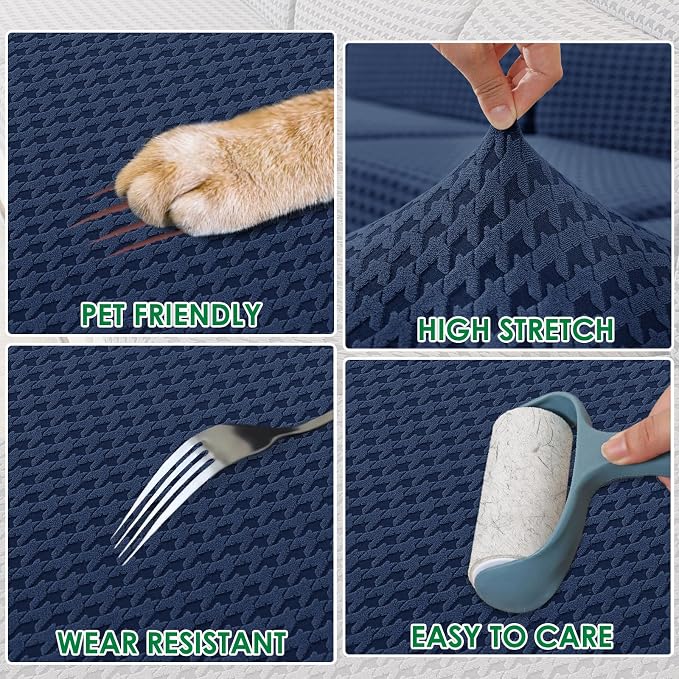 MAXIJIN Couch Cushion Covers for Sectional Sofa, Stretch Sofa Cushion Cover - Image 3