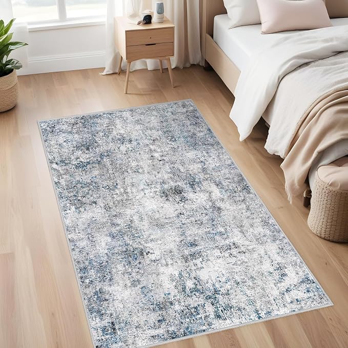 Abstract 3x5 Washable Rug-Modern Non Slip Area Rug Soft Carpet Foldable - Image 4