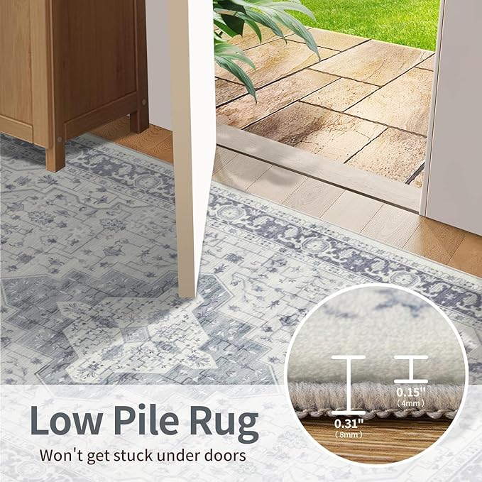 Rugxara 5X7 Washable Area Rug for Living Room, Vintage Large Boho Rugs for - Image 7
