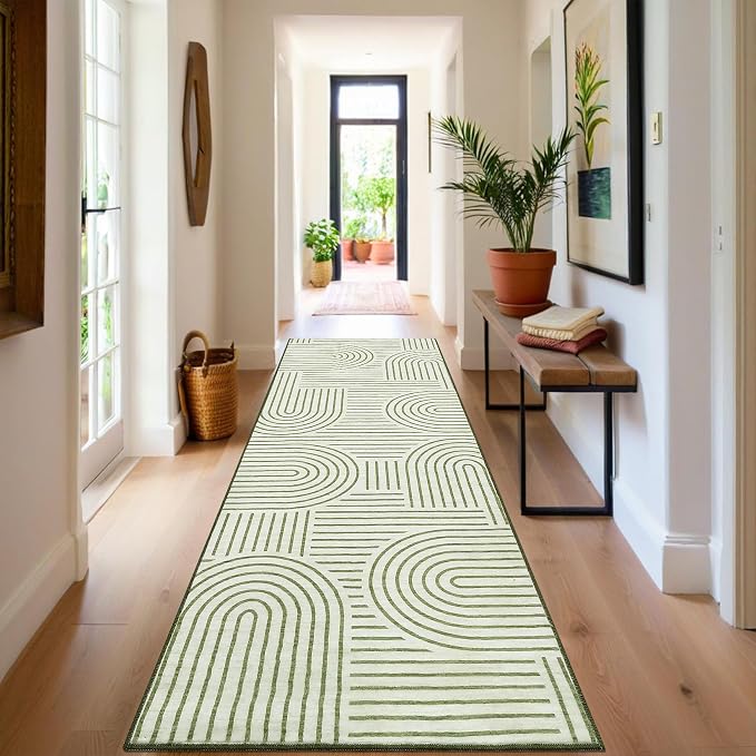 ROYHOME Modern Rug 2x6 Runners for Hallways, Abstract Kitchen Runner Rugs Non - Image 8
