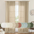 LAMIT Brown Linen Curtains 84 inches by LAMIT