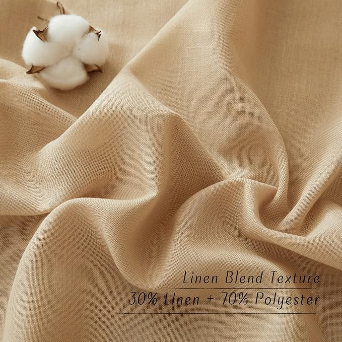 NICETOWN Semi Sheer Linen Burlap Curtains - Image 4