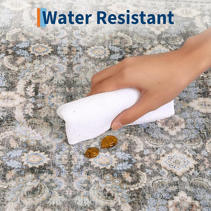 GarveeHome Runner Rug 2x6 Washable Vintage Floral Bathroom Rugs, Non Slip Low - Image 5