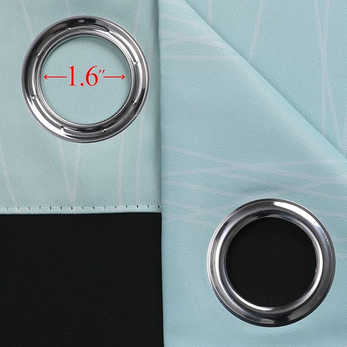 Estelar Textiler Ombre Aqua and Beige Blackout Curtains 96 Inches Long - Image 7