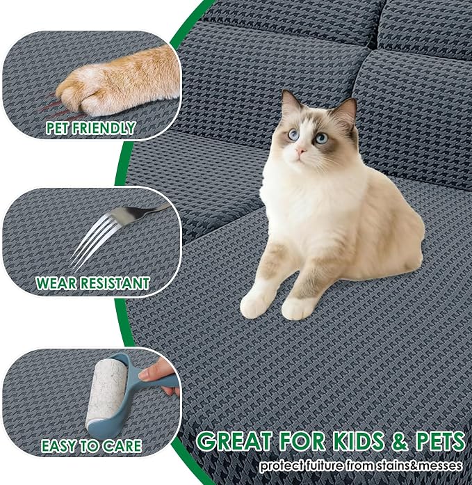 MAXIJIN Couch Cushion Covers for Sectional Sofa, Stretch Sofa Cushion Cover - Image 5