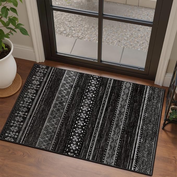 BESTSWEETIE 3x5 Area Rugs for Living Room Washable Moroccan Farmhouse Neutral - Image 3