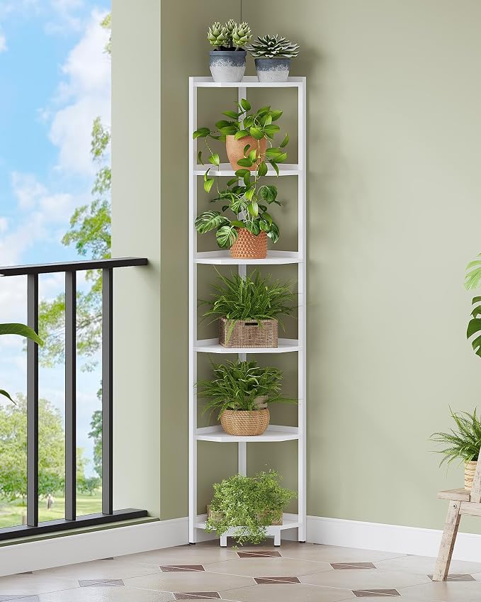 Hzuaneri Corner Shelf Stand, Corner Bookshelf, Storage Standing Shelf Unit - Image 7