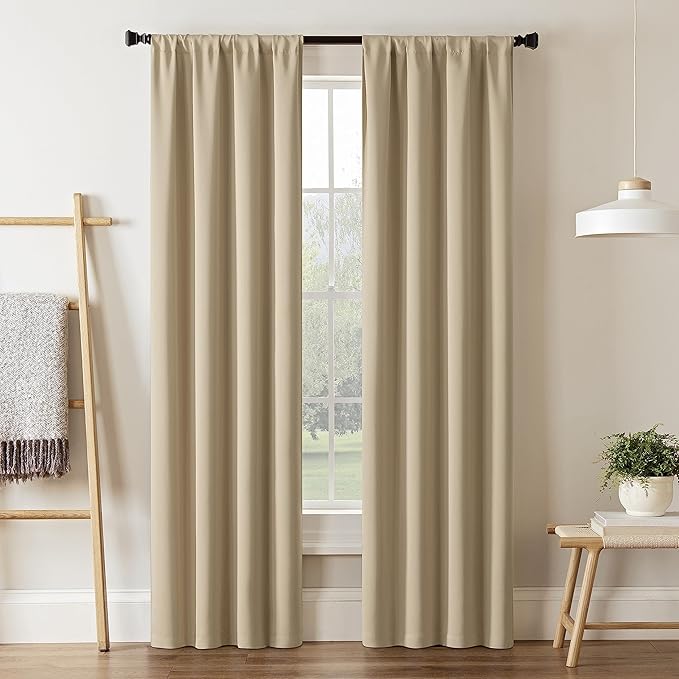 Eclipse Darrell Modern Blackout Thermal Rod Pocket Window Curtains by EclipseCurtains