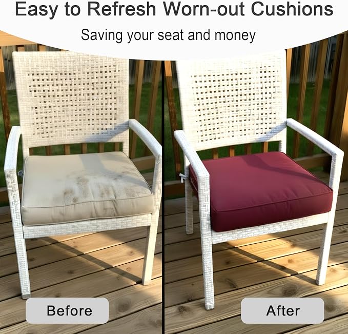 NettyPro Outdoor Cushion Covers Replacement Set 4 Water Repellent UV Resistant - Image 6