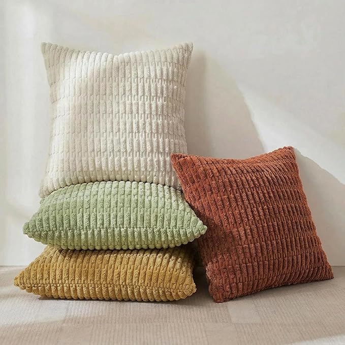 Fancy Homi 4 Packs Boho Fall Decorative Throw Pillow Covers 20x20 Inch - Image 2