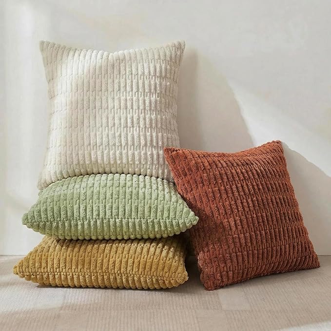 Fancy Homi 4 Packs Boho Fall Euro Decorative Throw Pillow Covers 26x26 Inch - Image 2