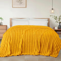 Exclusivo Mezcla Twin Size Flannel Fleece Blanket, Super Soft Striped Jacquard by ExclusivoMezcla