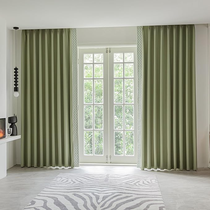 VisionaryHomeDesign Green Pinch Pleat Curtains - Image 2