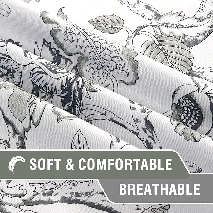 H.VERSAILTEX Blackout Curtains 84 Inch Length 2 Panels Set Floral Print Curtain - Image 5