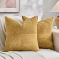 Fancy Homi 2 Packs Mustard Yellow Euro Decorative Throw Pillow Covers 26x26 Inch by Fancy+Homi