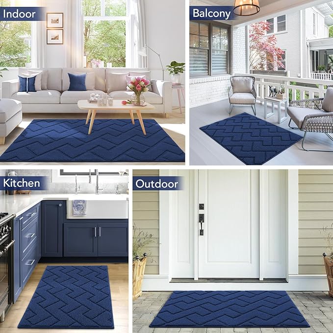 hicorfe Indoor Doormat, Front Back Door Mat Rubber Backing Non Slip Door Mats - Image 8