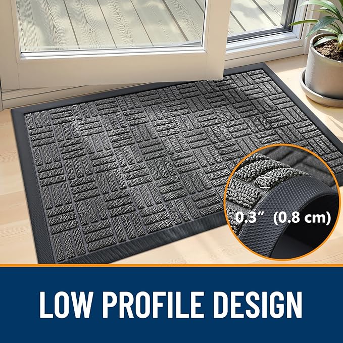 OLANLY Front Door Mat Outside Entrance 47x23, Heavy Duty Sturdy Natural Rubber - Image 5