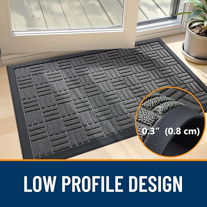 OLANLY Front Door Mat Outside Entrance 71x47, Heavy Duty Sturdy Natural Rubber - Image 5