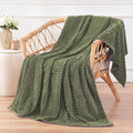 Puncuntex Flannel Fleece Throw Blanket Olive Green 50"×60" by Puncuntex