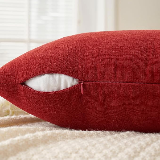 MIULEE Red Couch Pillow Covers 20x20 Inch - Image 3