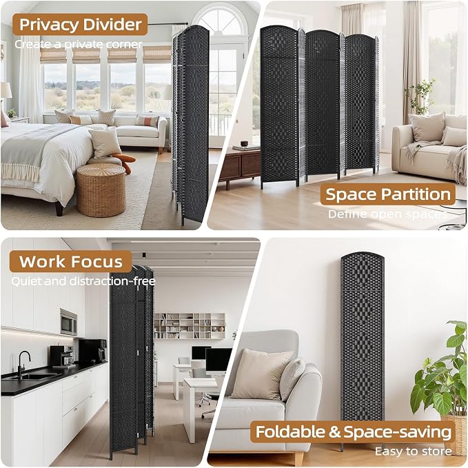 HALLYBEE Room Divider for Space Separation, Room Dividers and Folding Privacy - Image 7