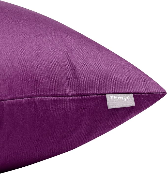Thmyo 4-Pack 100% Cotton Lumbar Comfortable Solid Decorative Throw Pillow Case - Image 8