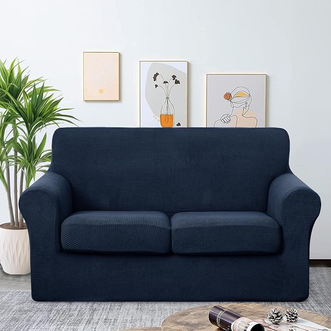 U-NICE HOME 3 Pieces Stretch Loveseat Couch Cover Sofa Cover Washable Sofa - Image 2
