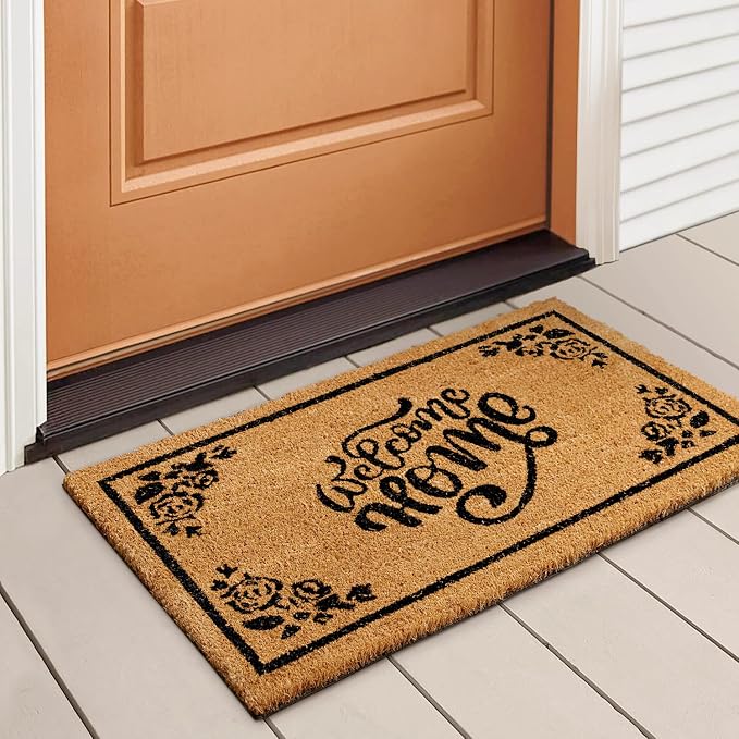LuxUrux Welcome Mat Outdoor Coco Coir Doormat, by LuxUrux