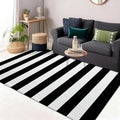 OLANLY Black and White Striped Rug 3' x 5' – Washable Cotton Indoor Outdoor by OLANLY