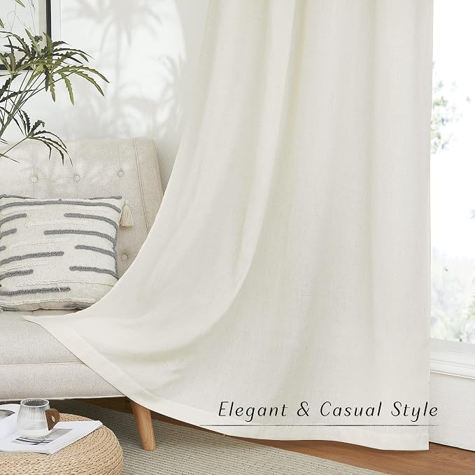 NICETOWN Flax Linen Room Divider Curtains 84 inches Long, Grommet Thick Linen - Image 6