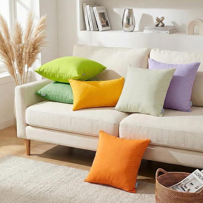 Thmyo 4-Pack 100% Cotton Comfortable Solid Decorative Throw Pillow Case Square - Image 4