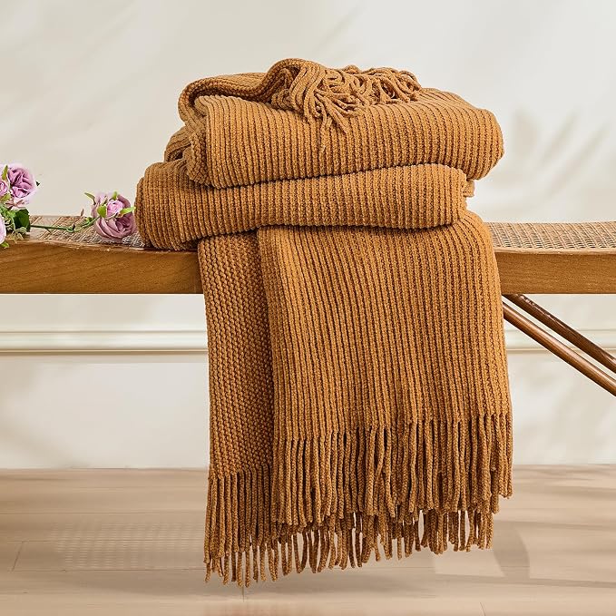 inhand Brown Throw Blanket for Couch Bed, Fall Home Decorative Soft Chunky - Image 5
