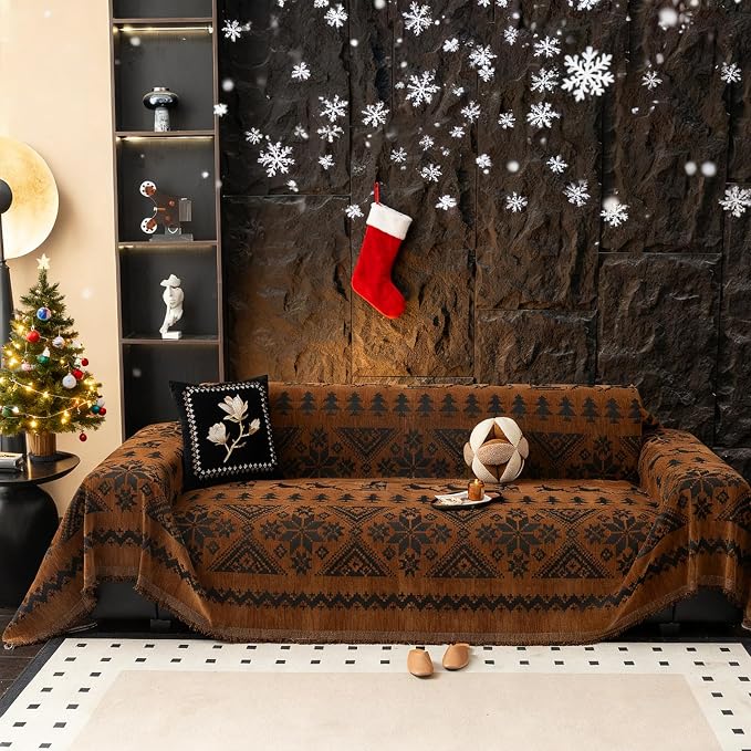 VClife Boho Couch Cover for Christmas 1 Piece Soft Warm Couch Cover for by VCLIFE