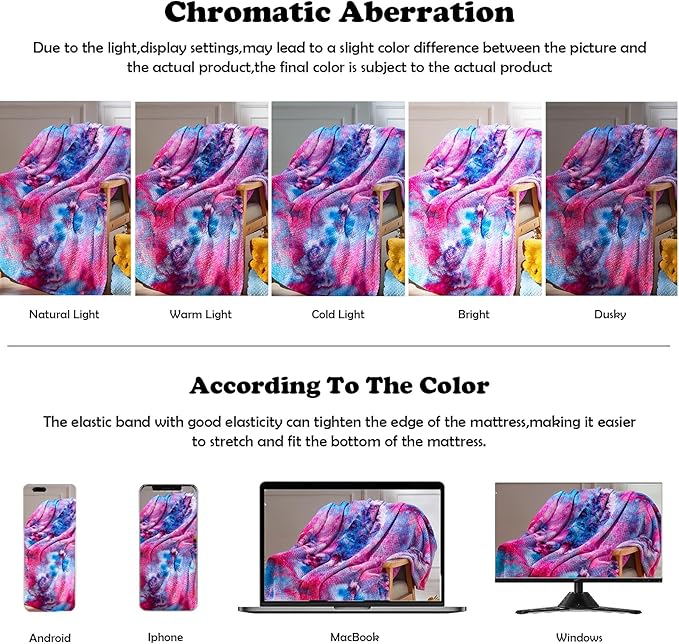 NEWCOSPLAY Super Soft Throw Blanket Deep Purple Rainbow Premium Silky Flannel - Image 6