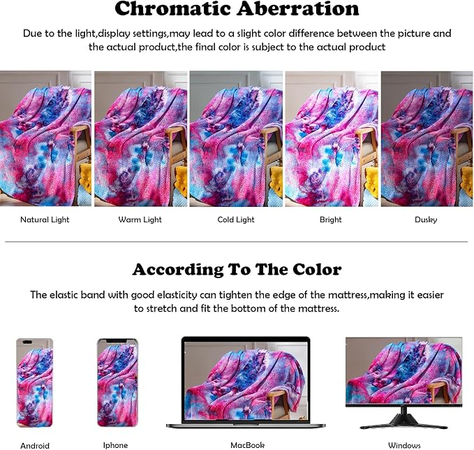 NEWCOSPLAY Super Soft Twin Blanket Deep Purple Rainbow Premium Silky Flannel - Image 6