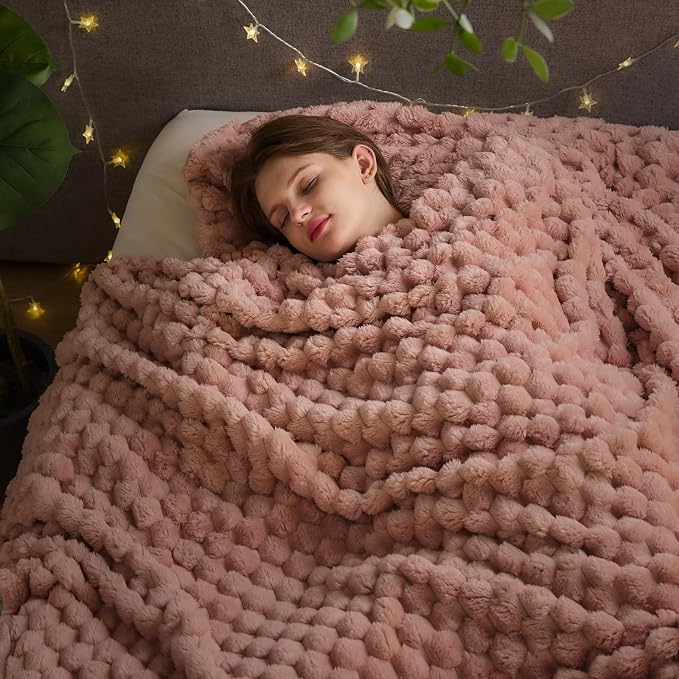 NEWCOSPLAY Super Soft King Blanket Pink Premium Silky Flannel Fleece 3D Clouds by NEWCOSPLAY