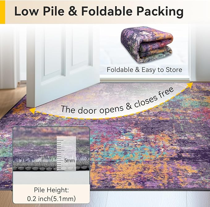 Washable Area Rugs 3'x5' Non-Slip Modern Abstract Soft - Image 6