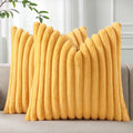 Pallene Faux Fur Plush Throw Pillow Covers 18x18 Set of 2, Luxury Soft Fluffy by PALLENE